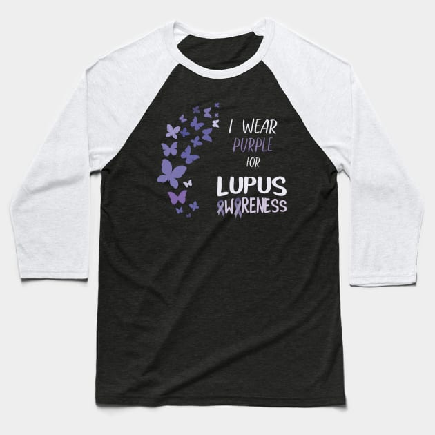 I Wear Purple For Lupus Awareness Baseball T-Shirt by almostbrand